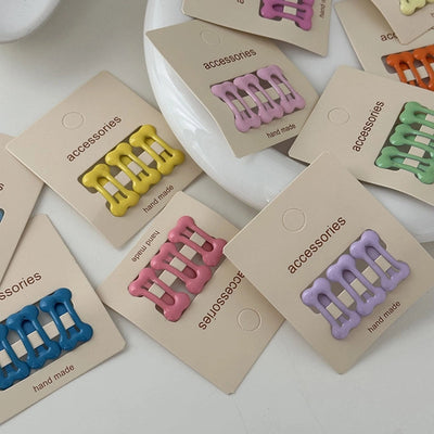 simple style solid color plastic resin hollow out hair clip