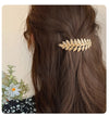 women's lady simple style leaves metal hair clip