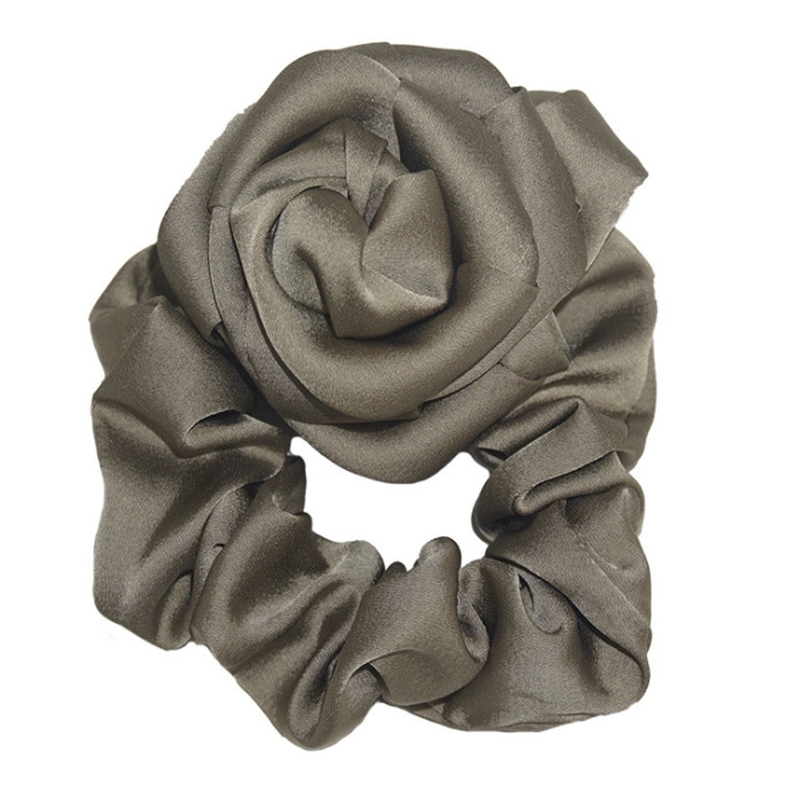fashion rose solid color cloth hair tie