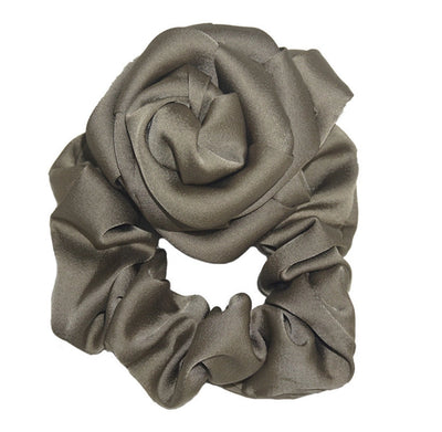 fashion rose solid color cloth hair tie