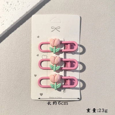 cute flower resin stoving varnish hair clip