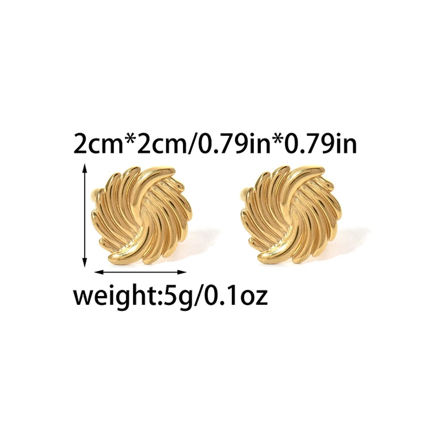 Jewelry IG Style Commute Cool Style Round Spiral 304 Stainless Steel 14K Gold Plated Rings Earrings