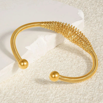 304 Stainless Steel European and American Bracelet Women's Fashion Thread Multi-Layer Popular Surrounding Bracelet 18K Gold Bracelet