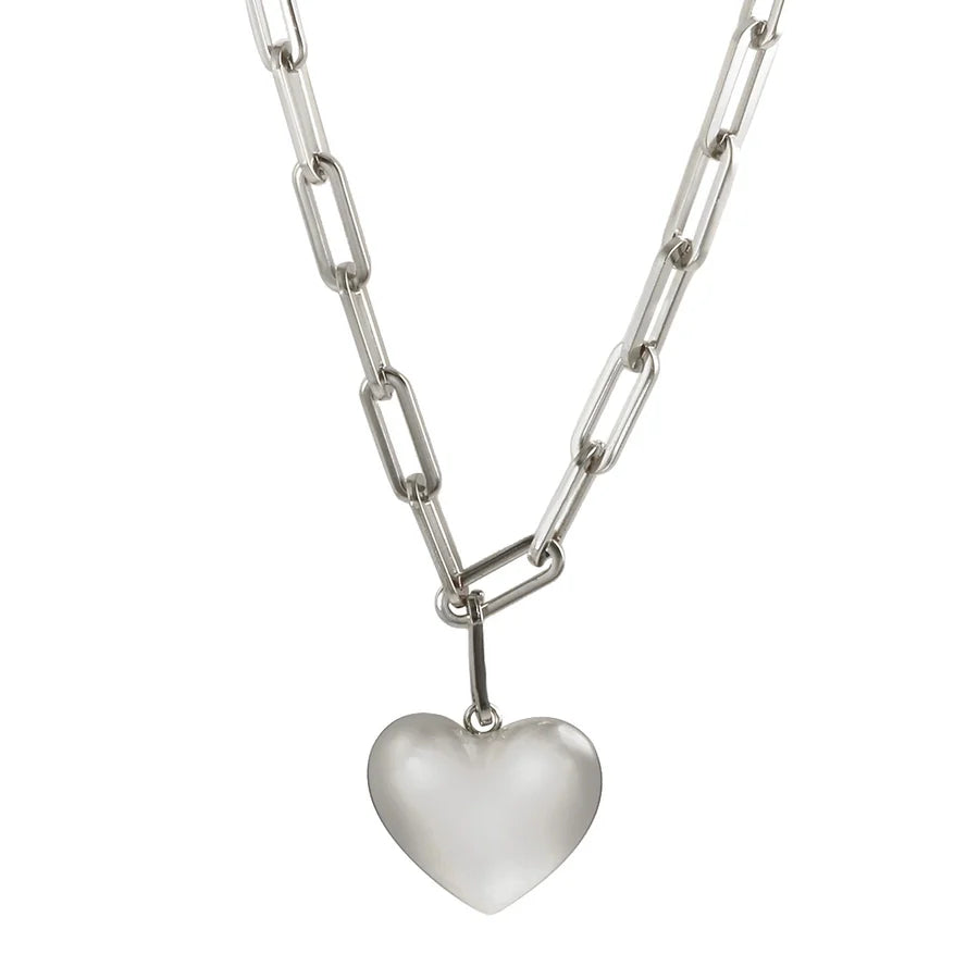 Jewelry Simple Style Heart Shape Titanium Steel Pendant Necklace