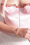 Copper 14K Gold Plated Inlay Sun rose flower Bow Knot Zircon Bracelets Necklace