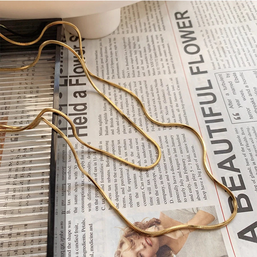 Jewelry Simple Style Solid Color Titanium Steel Plating Layered Necklaces