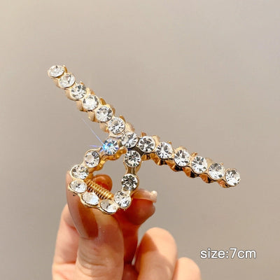 simple style solid color alloy resin hollow out hair claws