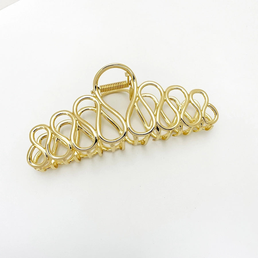 Women's Elegant Simple Style Solid Color Alloy Hollow Out Hair Claws