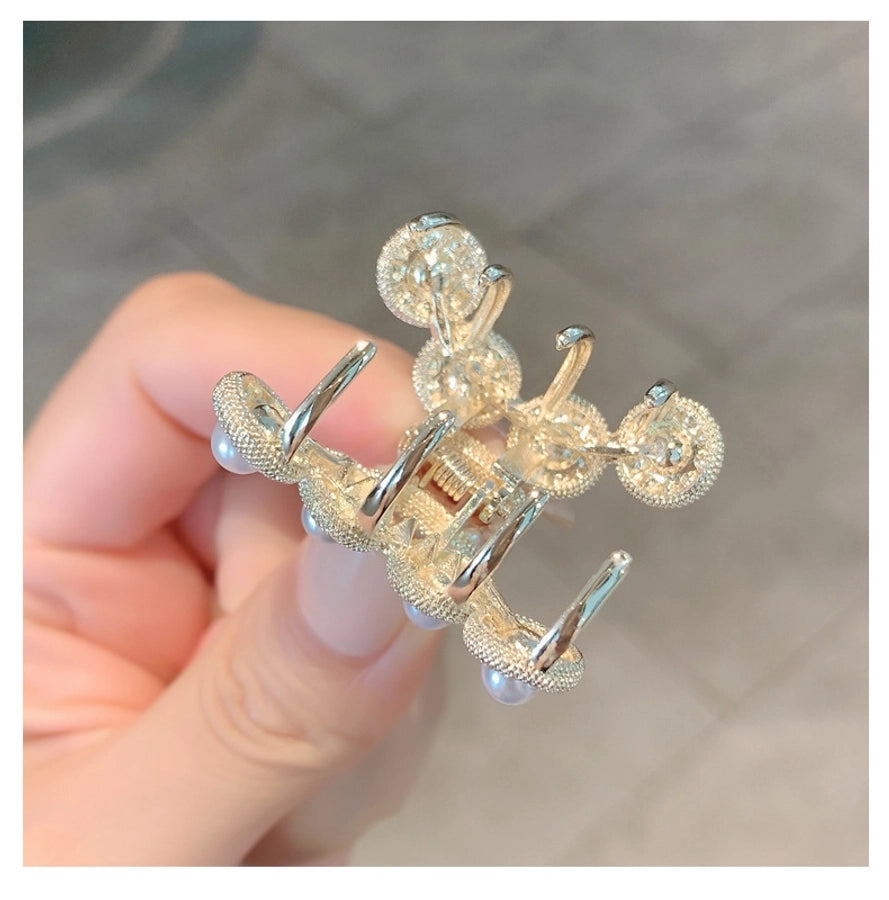 women's simple style solid color alloy plating hair claws