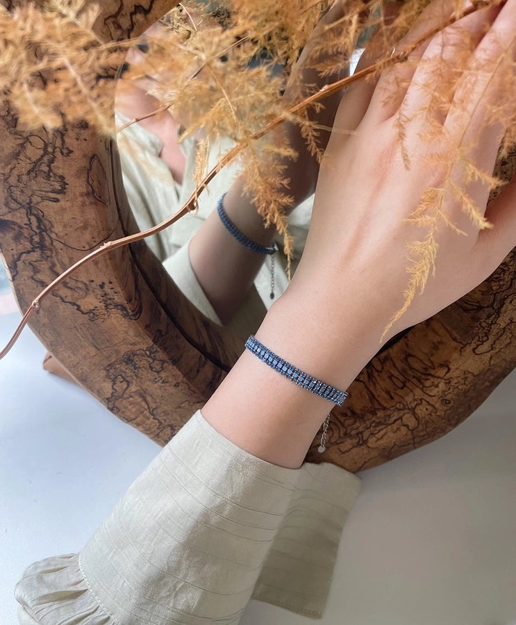 Glam Shiny Colorful 304 Stainless Steel Tennis Chain Bracelets In Bulk