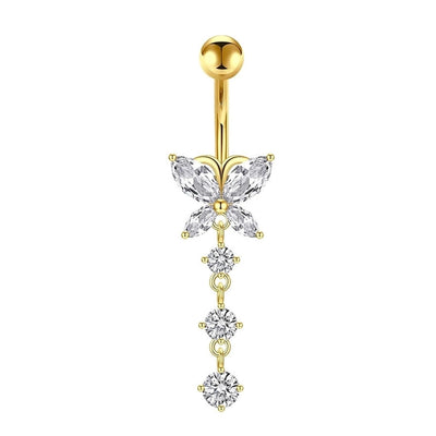 1 Piece 1 Set Belly Rings Simple Style Heart Shape Solid Color 316 Stainless Steel  Inlay Zircon Belly Rings