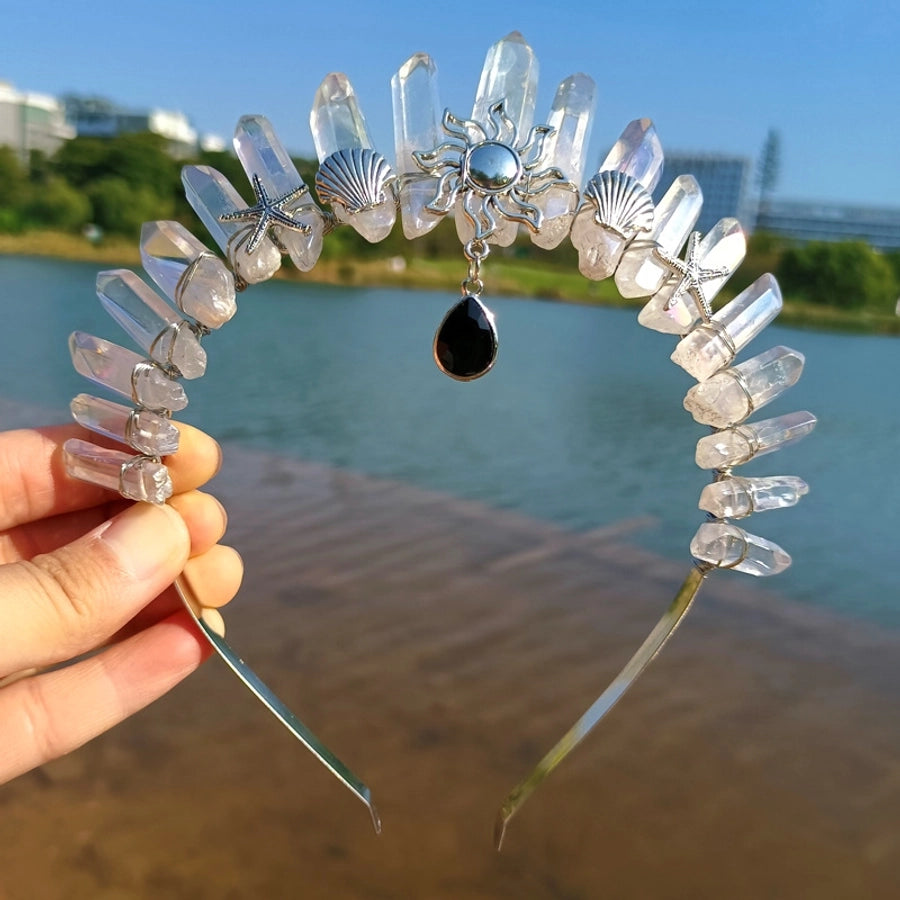 retro moon starfish crystal handmade hair band