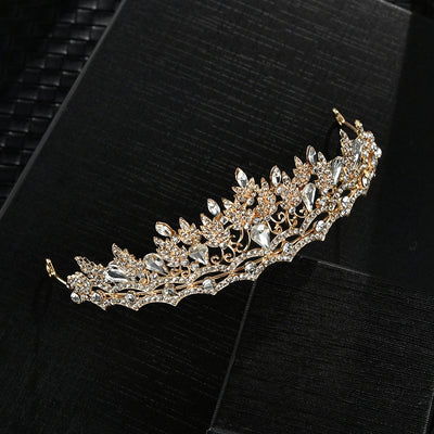 fashion crown alloy inlay zircon crown 1 piece
