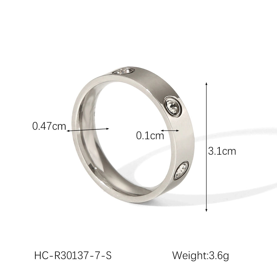 Jewelry IG Style Casual French Style Geometric 304 Stainless Steel Titanium Steel Zircon 18K Gold Plated Rings Bracelets