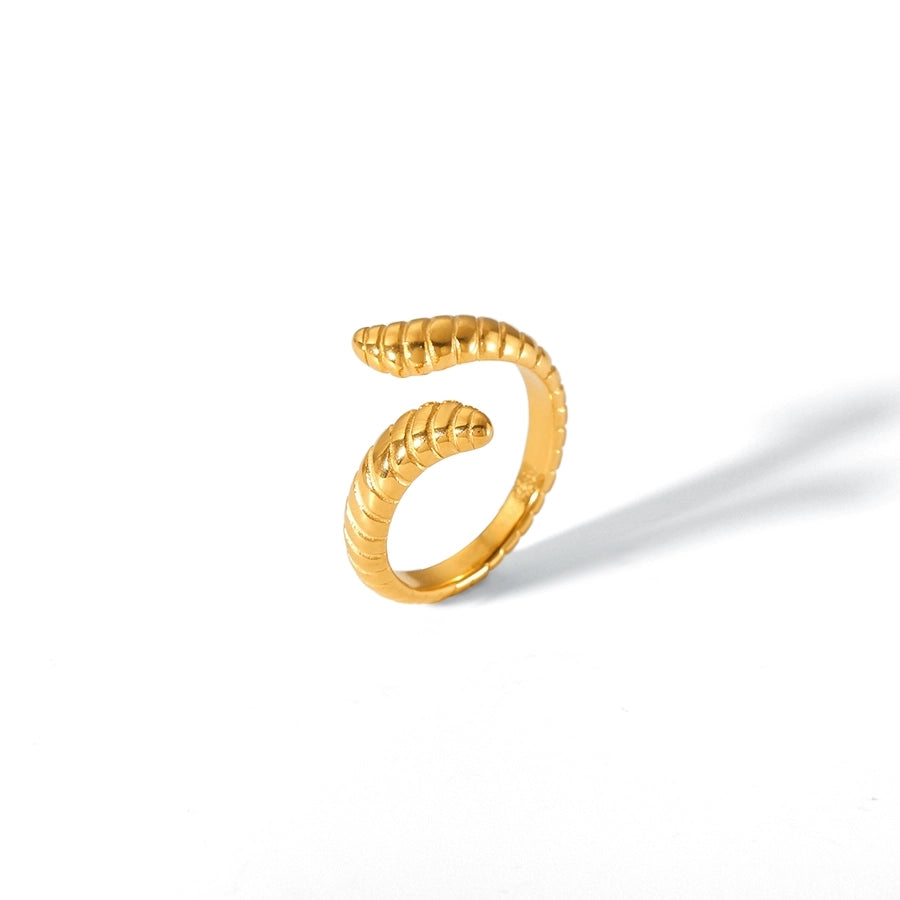 Jewelry IG Style Classic Style Irregular Geometric 304 Stainless Steel Titanium Steel 18K Gold Plated Open Rings