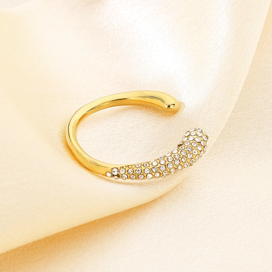 Jewelry Vintage Style C Shape 304 Stainless Steel 18K Gold Plated Open Rings