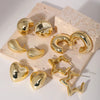 1 Pair Basic Classic Style Geometric Star Heart Shape Irregular CCB K Gold Plated Stud Earrings