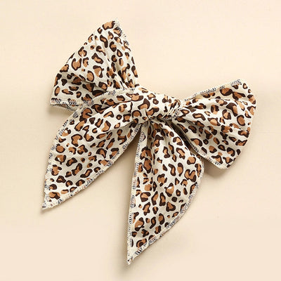 spring new cotton print hairpin children girl bow ponytail hairpin