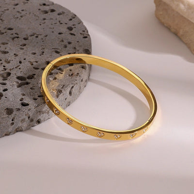 Simple Style Heart Shape 304 Stainless Steel Bangle In Bulk