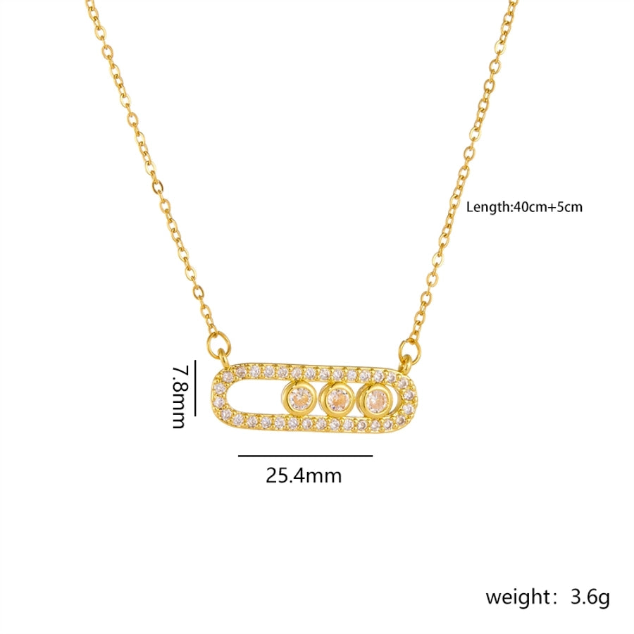 304 Stainless Steel Copper Paper Clip Pendant Necklace