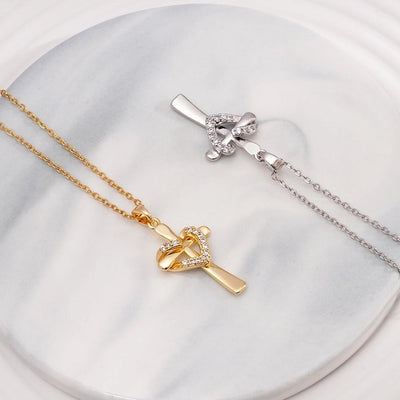 Jewelry Glam Lady Sexy Cross 304 Stainless Steel Copper Necklace