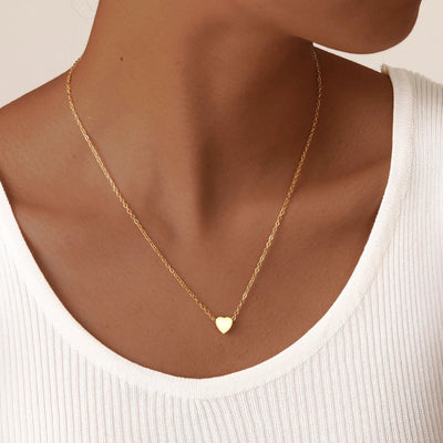 Jewelry Simple Style Commute Letter Heart Shape 201 Stainless Steel Plating Pendant Necklace