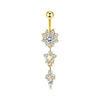 1 Piece Belly Rings Simple Style Shiny Round Heart Shape Bow Knot 316L Stainless Steel  Inlay Zircon
