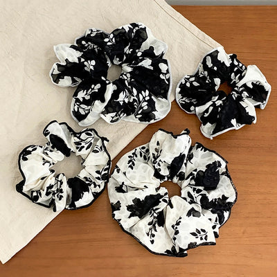 Miaode Summer Ink Painting Printing Piping Sausage Ring Head Accessories French Elegant Gentle Temperament Head Rope Rubber Band