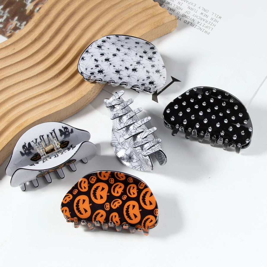 Halloween Simple Style Women's Pumpkin Lattice Spider PVC Hair Claws