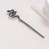 women's retro lady snake alloy plating inlay zircon hairpin