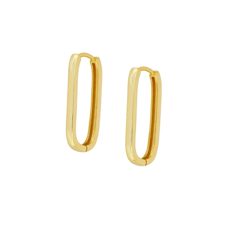 1 Pair IG Style U Shape Geometric Inlay Copper Zircon Gold Plated Ear Cuffs Earrings