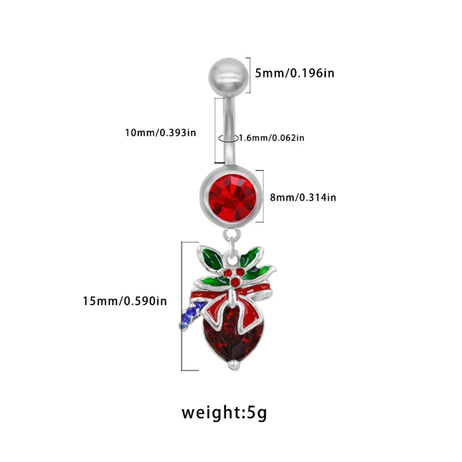 1 Piece Belly Rings Sexy Classic Style Snowflake 316 Stainless Steel  Alloy Plating Rhinestones Glass 18K Gold Plated White Gold Plated