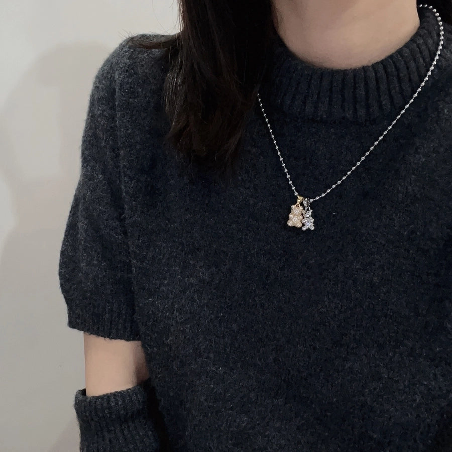 Jewelry Simple Style Classic Style Bear Titanium Steel Plating Pendant Necklace