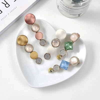 Hair Accessories Acetic Acid Side Clip Marble Effect Hairpin Pearl Candy Color Fashion Hairpin Combination Set