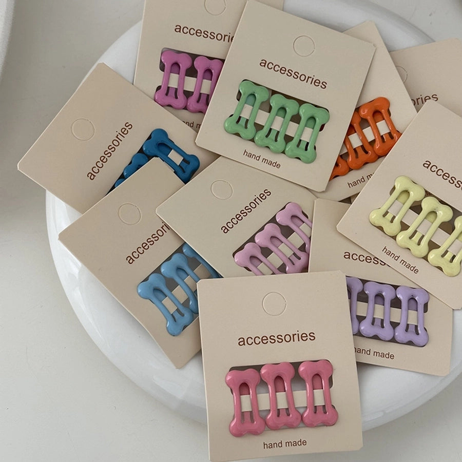 simple style solid color plastic resin hollow out hair clip