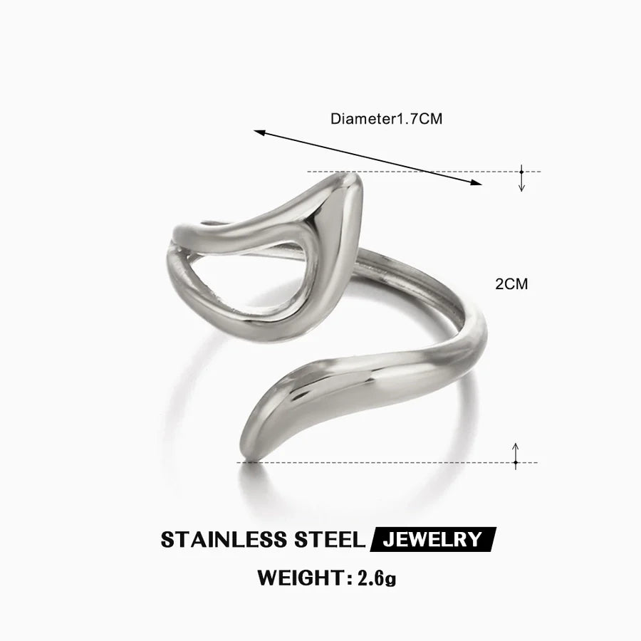 Jewelry IG Style Simple Style Lines 304 Stainless Steel 18K Gold Plated Polishing Rings