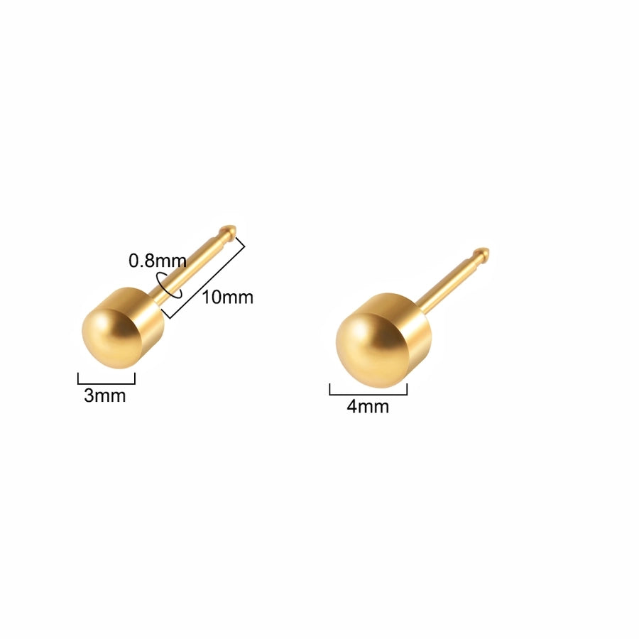 1 Piece Casual Classic Style Solid Color Plating 304 Stainless Steel Zircon 24K Gold Plated Stainless Steel Earrings
