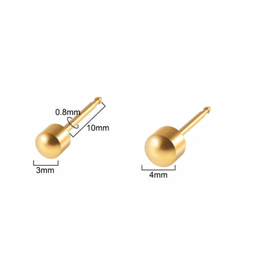 1 Piece Casual Classic Style Solid Color Plating 304 Stainless Steel Zircon 24K Gold Plated Stainless Steel Earrings