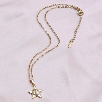 Jewelry Simple Style Pentagram 304 Stainless Steel Plating Pendant Necklace