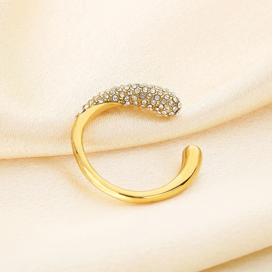 Jewelry Vintage Style C Shape 304 Stainless Steel 18K Gold Plated Open Rings