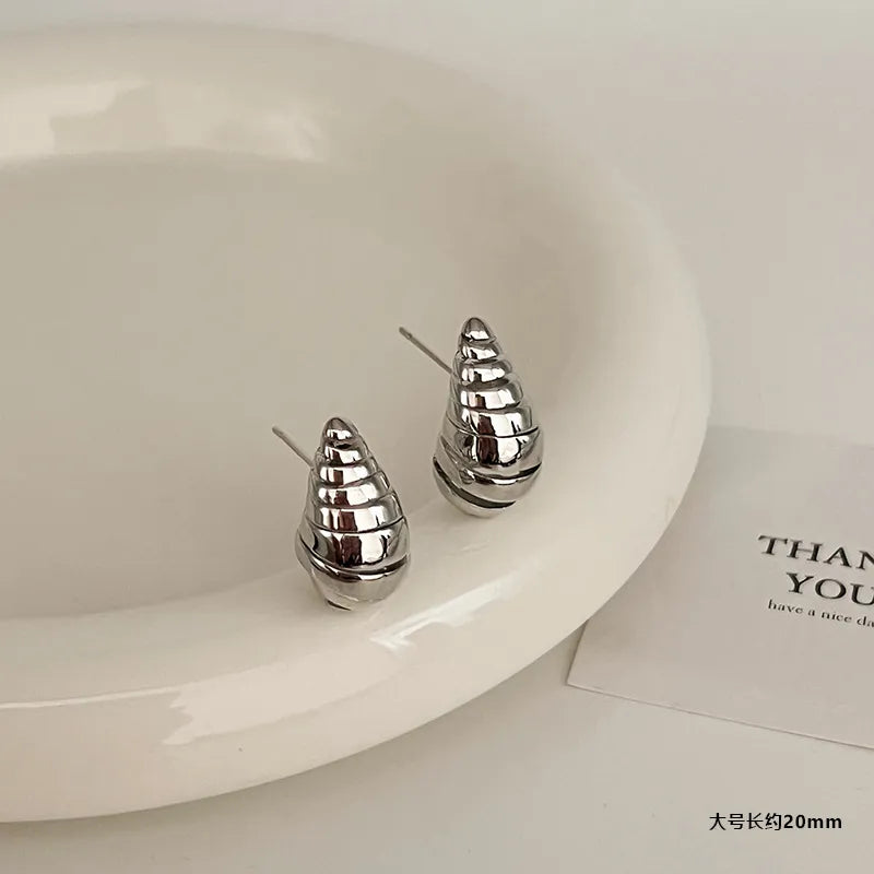 1 Pair Streetwear Geometric Heart Shape Plating Alloy Earrings