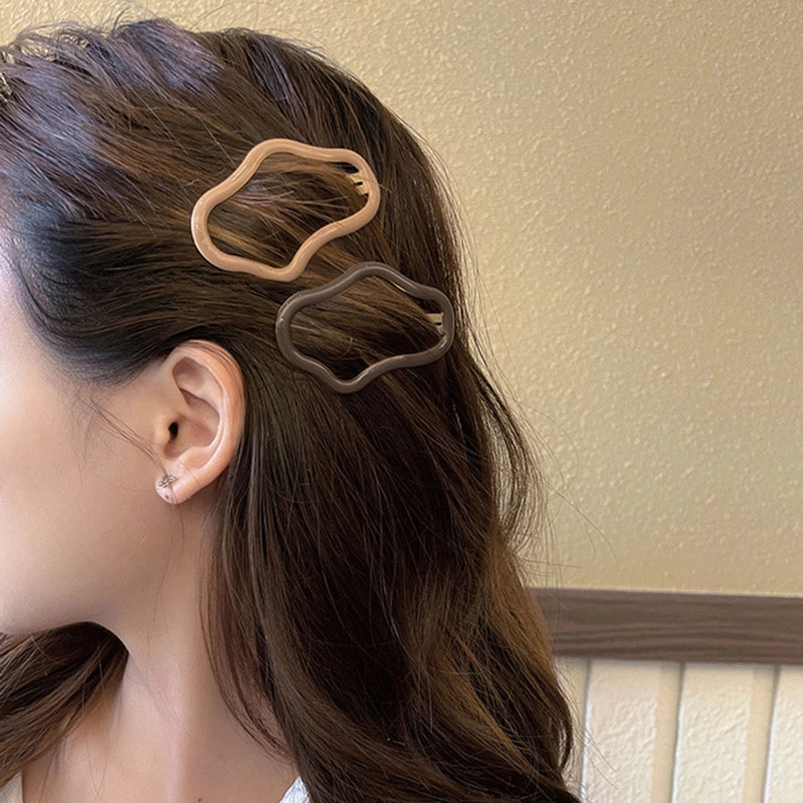 Women's Simple Style Commute Clouds Solid Color Metal Hollow Out Hair Clip