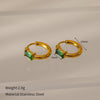 1 Pair Elegant Simple Style Classic Style Circle 304 Stainless Steel Zircon Earrings