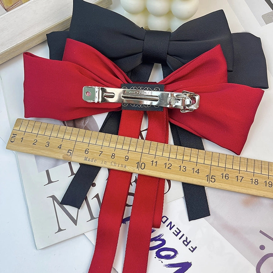 Big bow ribbon hairpin horizontal clip headdress temperament hair accessories high sense back head top clip spring clip