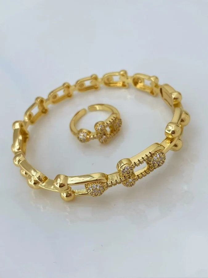 Jewelry Vintage Style Classic Style Geometric Copper Zircon Plating Rings Bracelets