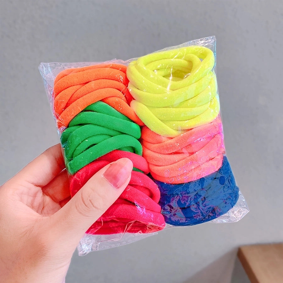 korean candy color towel hair ring combination set simple and versatile rubber band hair headdress