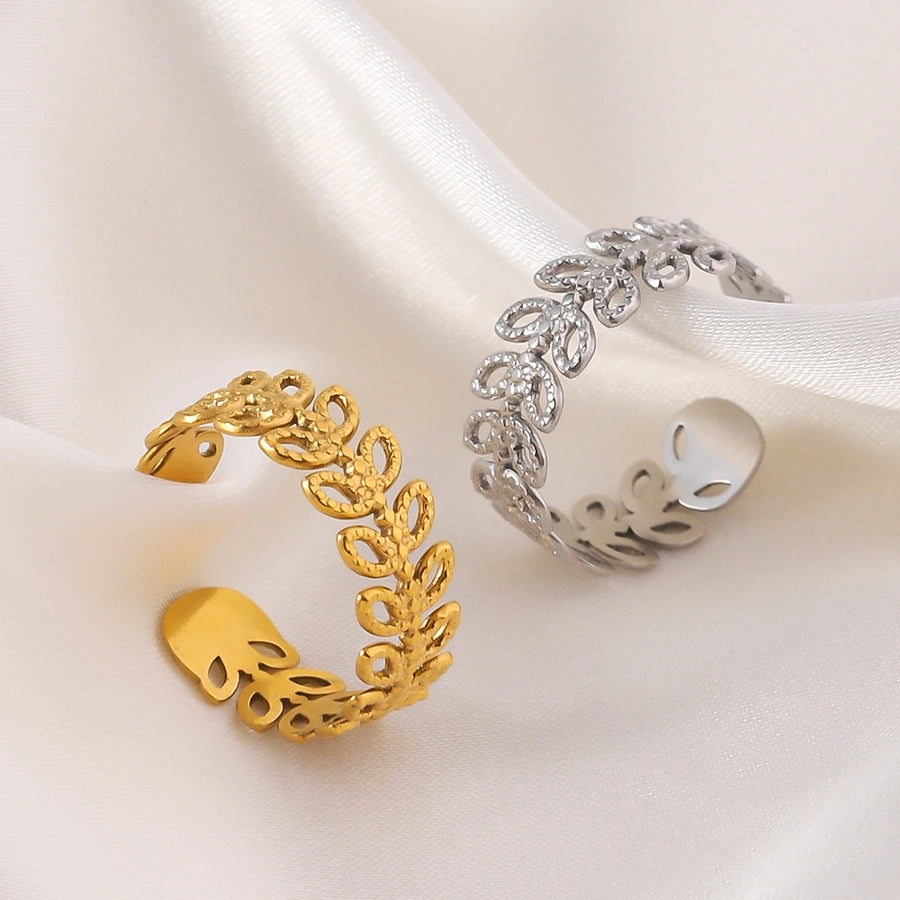 Jewelry Elegant Geometric Rice Ear Titanium Steel Open Rings