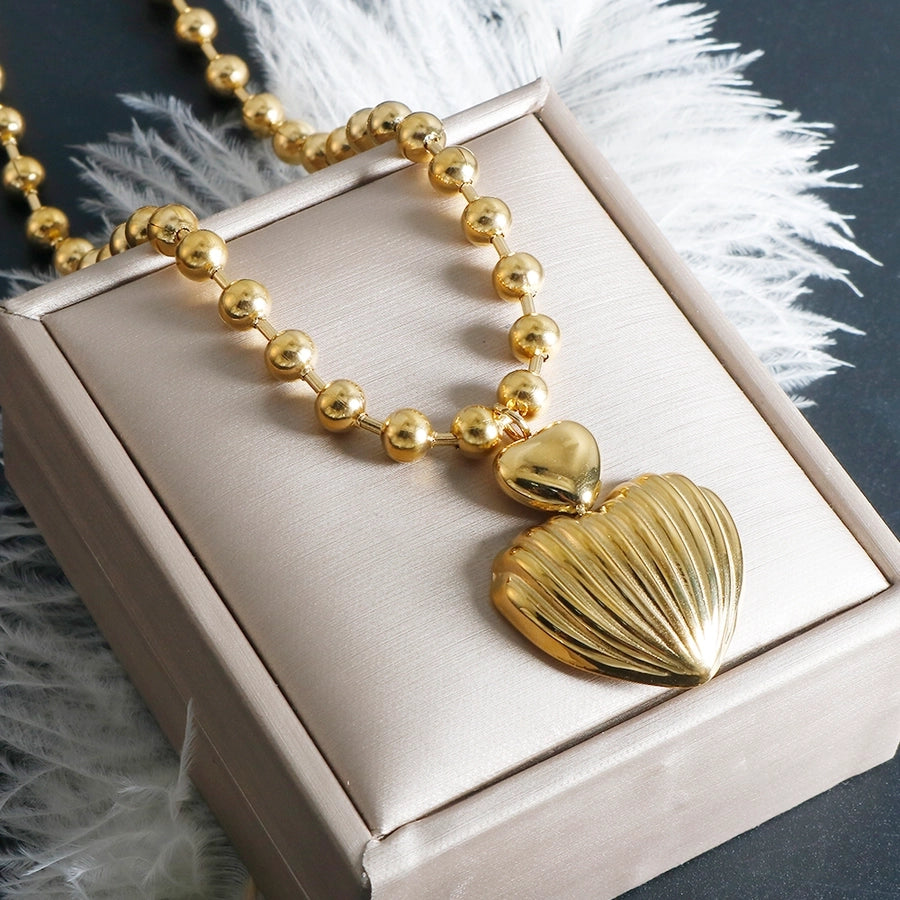 Jewelry IG Style Simple Style Commute Heart Shape 304 Stainless Steel Earrings Necklace