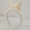 Women's Lady Geometric Artificial Pearl Cloth Rhinestone Hair Band