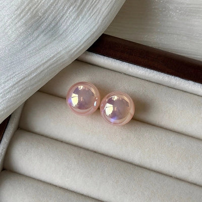 Pink Mermaid Ji Pearl Earrings  New Trendy Niche Design Sense Earrings Light Luxury Internet Celebrity Fashion Earrings